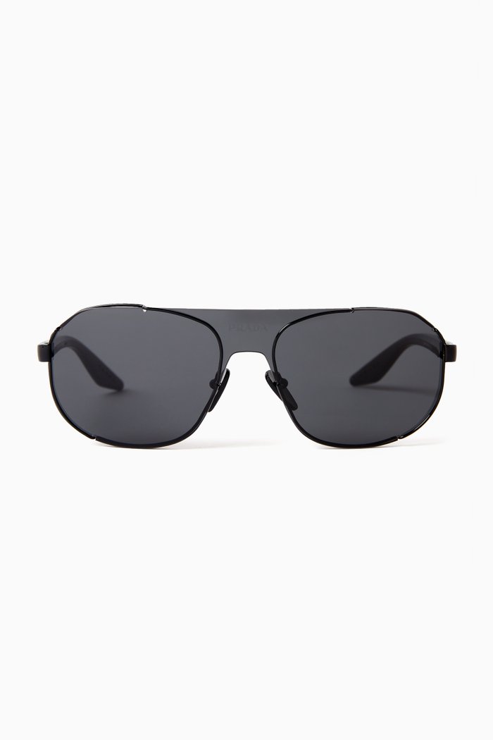 

Aviator Sunglasses in Metal, Black
