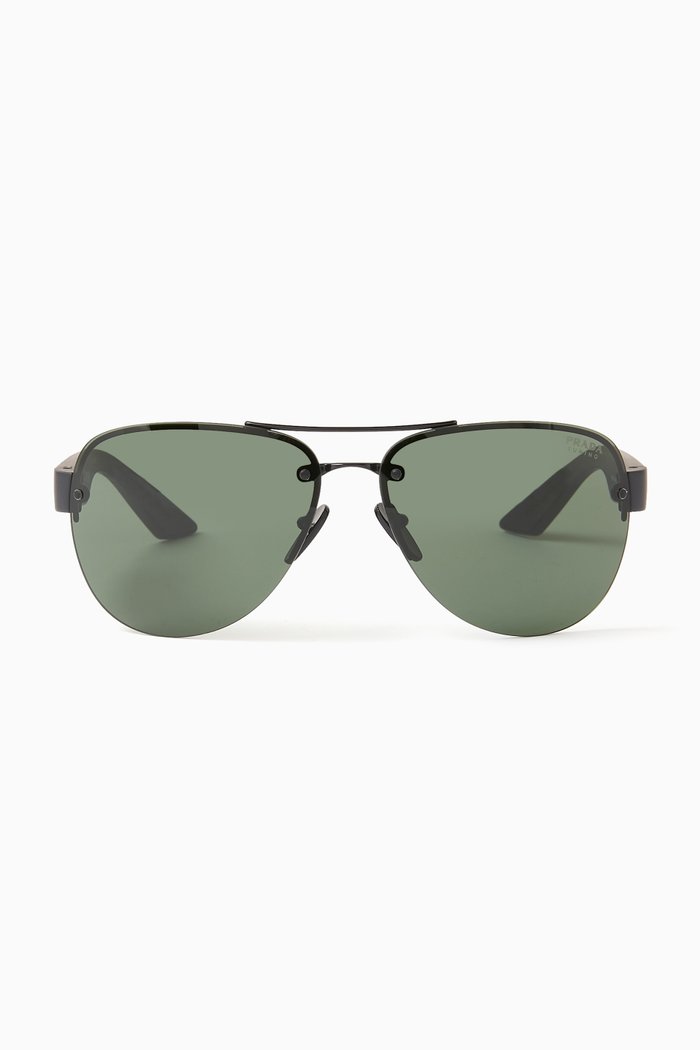 

Aviator Sunglasses in Metal, Black