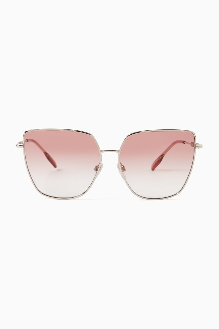 

Oversized Cat-eye Sunglasses in Metal & Acetate, Silver