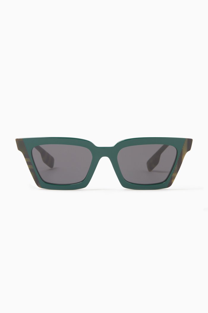 

Vintage Check Rectangular Sunglasses in Acetate, Black