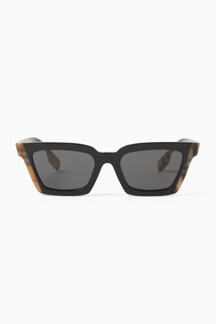 

Vintage Check Square Sunglasses in Acetate, Black