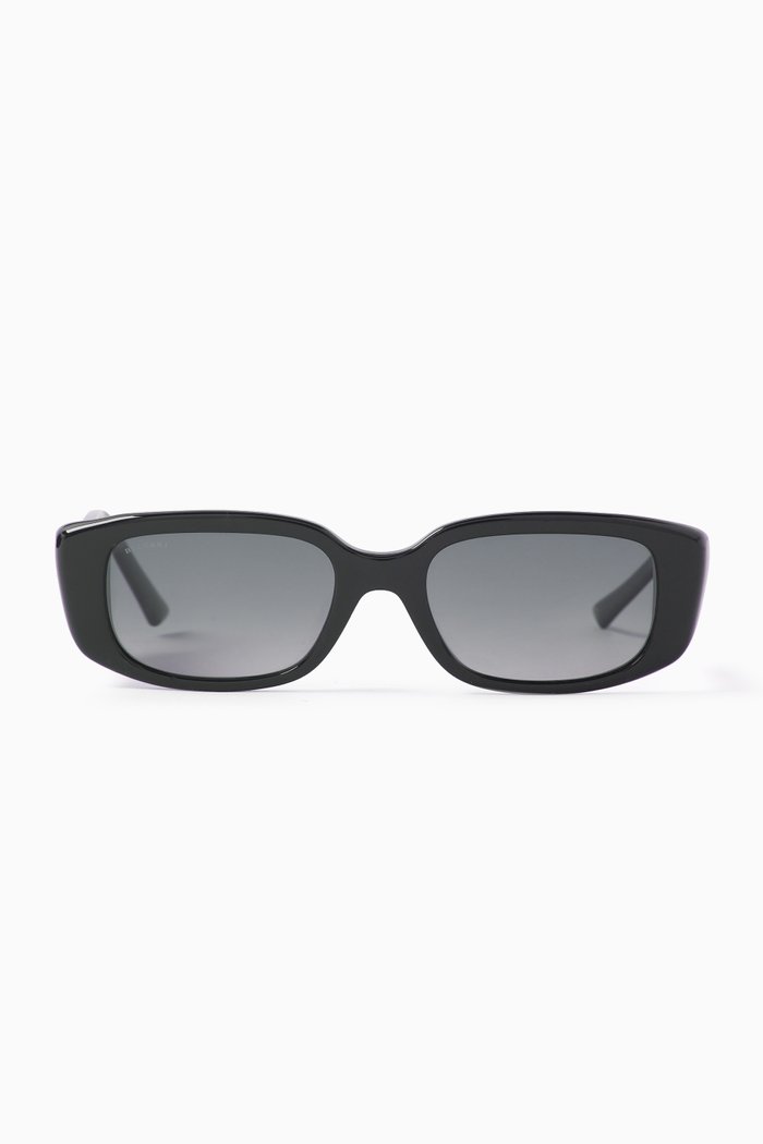

Rectangular Sunglasses in Acetate, Black