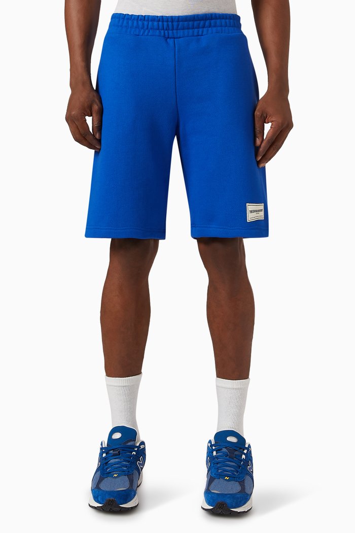 

Lounge Shorts in Organic Cotton-blend, Blue
