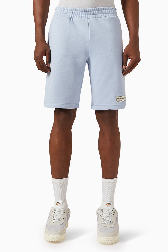 Lounge Shorts in Organic Cotton-blend, Blue
