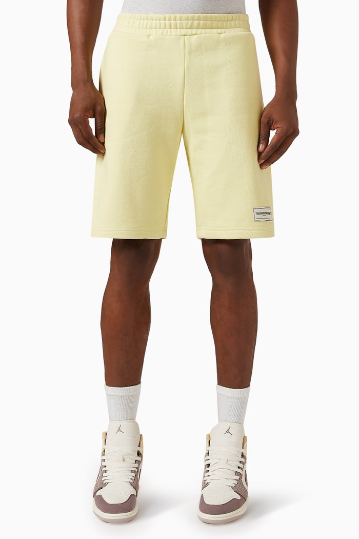 Lounge Shorts in Organic Cotton-blend, Yellow