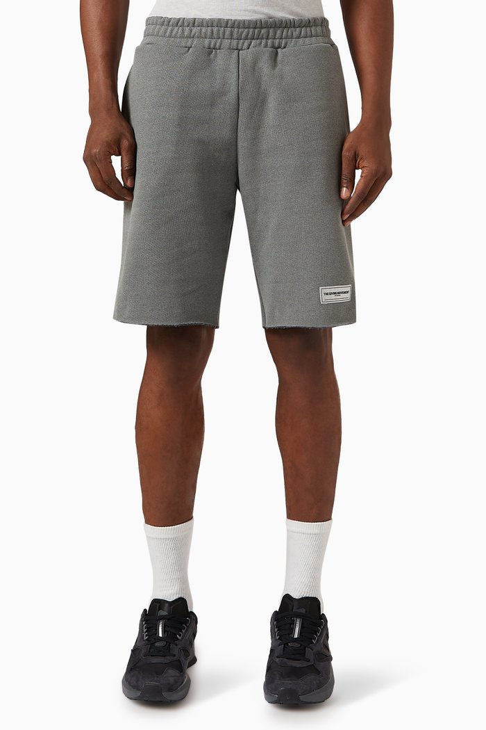 

Washed Roll-edge Shorts in Organic Cotton, Grey