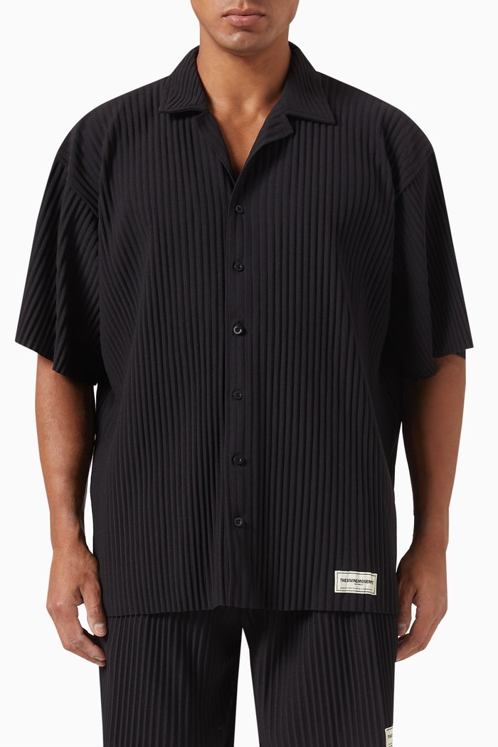 

Short-sleeve Shirt in PLISSE100©, Black