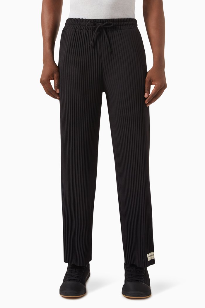 

Wide-leg Pants in PLISSE100©, Black