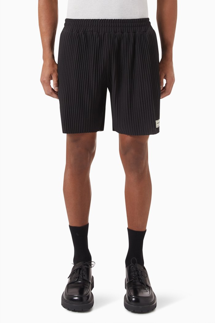 

Logo Shorts in PLISSE100©, Black