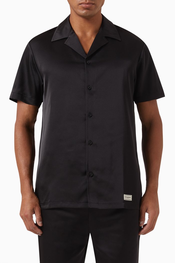 

Short-sleeve Shirt in SATIN100©, Black