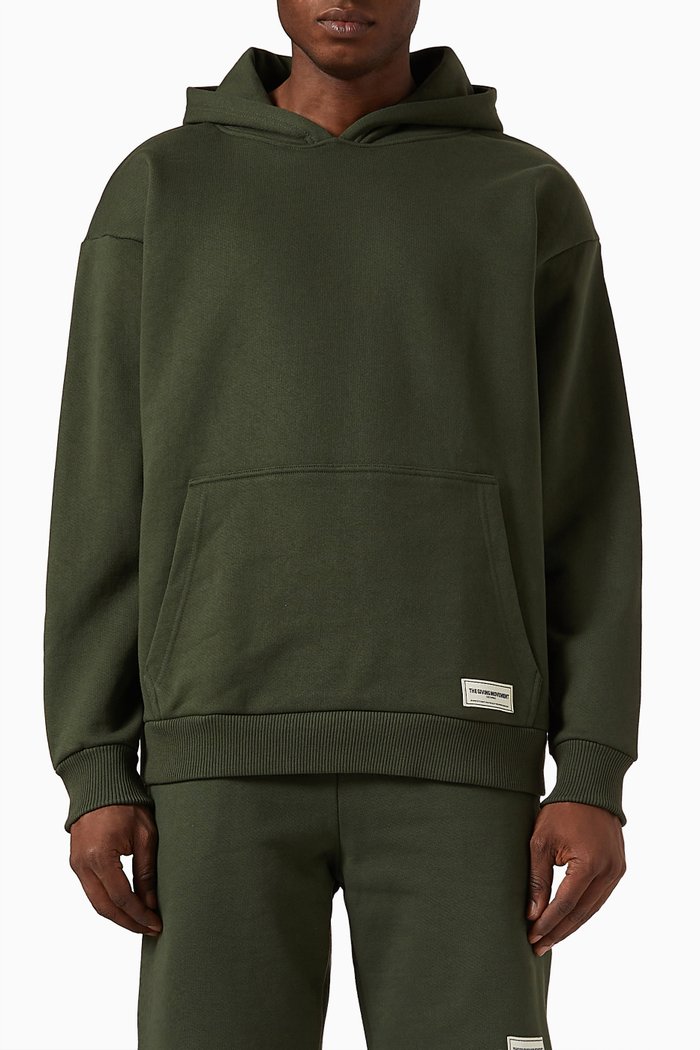 

Oversized Logo Hoodie in Organic Cotton-blend, Neutral