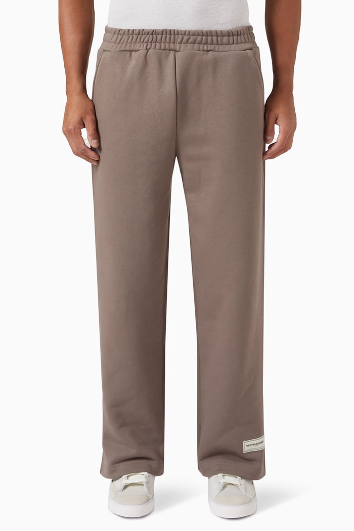 

Logo Wide-leg Sweatpants in Organic Cotton-blend, Brown