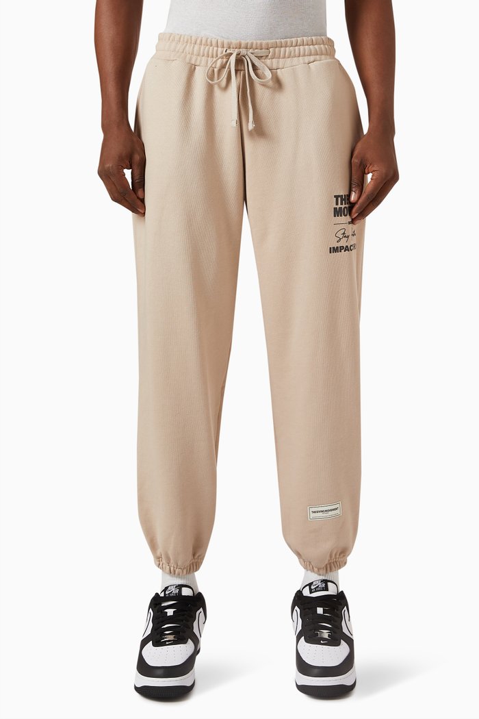 

Street Logo-print Sweatpants in Organic Fleece, Neutral