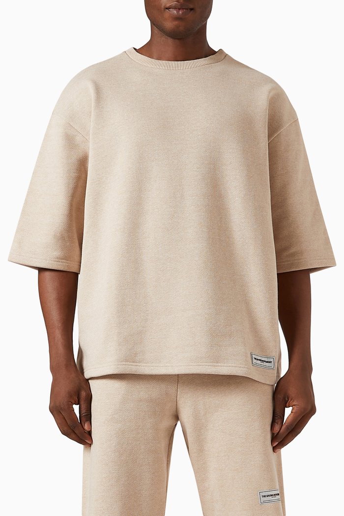 

Washed Oversized T-shirt in Organic Cotton, Neutral