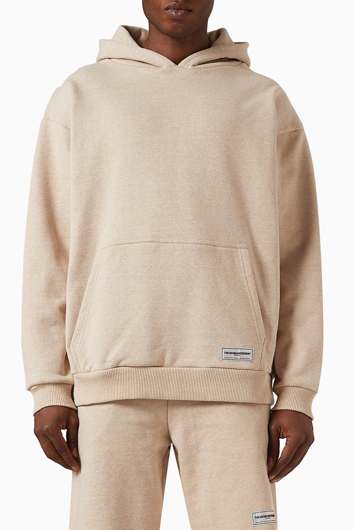 

Oversized Washed Hoodie in Organic Cotton, Neutral