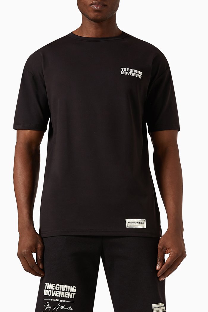 

Oversized Street Logo-print T-shirt in Light Softskin100©, Black