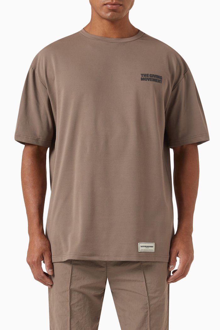 

Oversized Street Logo-print T-shirt in Light Softskin100©, Brown