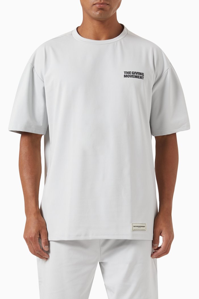 

Oversized Street Logo-print T-shirt in Light Softskin100©, Grey