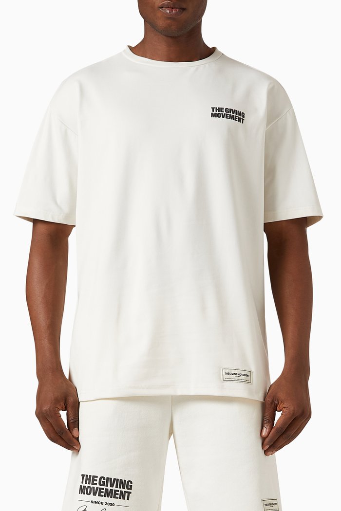 

Oversized Street Logo-print T-shirt in Light Softskin100©, Neutral