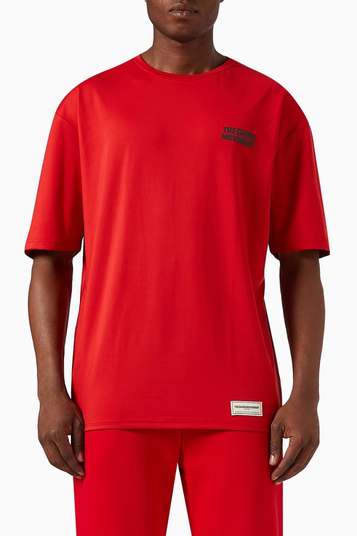 

Oversized Street Logo-print T-shirt in Light Softskin100©, Red