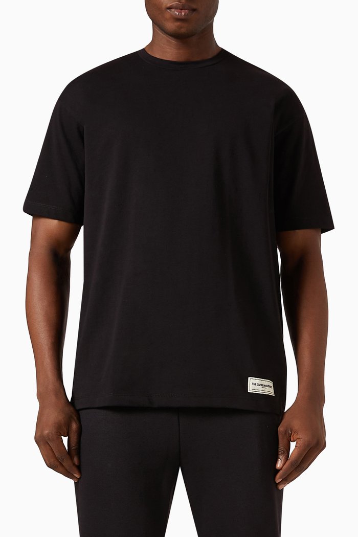 

Oversized Graphic Logo-print T-shirt in Cottonsey100©, Black