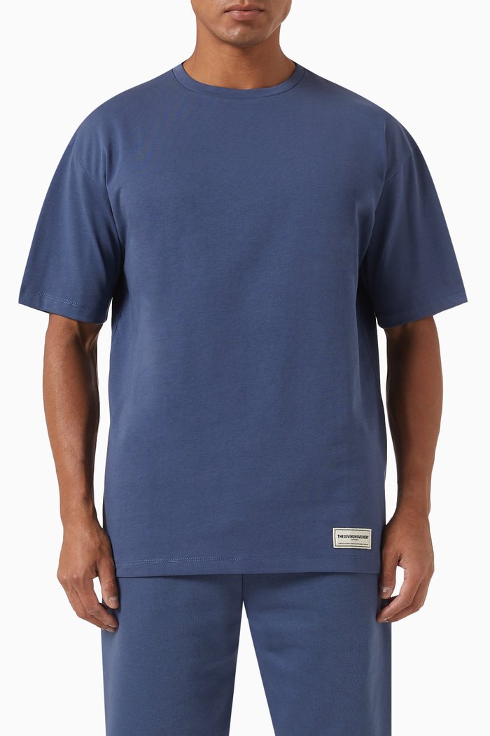 

Oversized Graphic Logo-print T-shirt in Cottonsey100©, Blue
