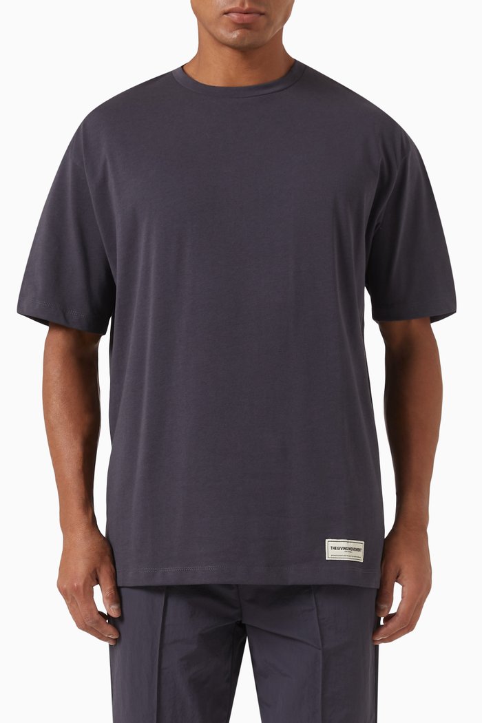 

Oversized Graphic Logo-print T-shirt in Cottonsey100©, Grey