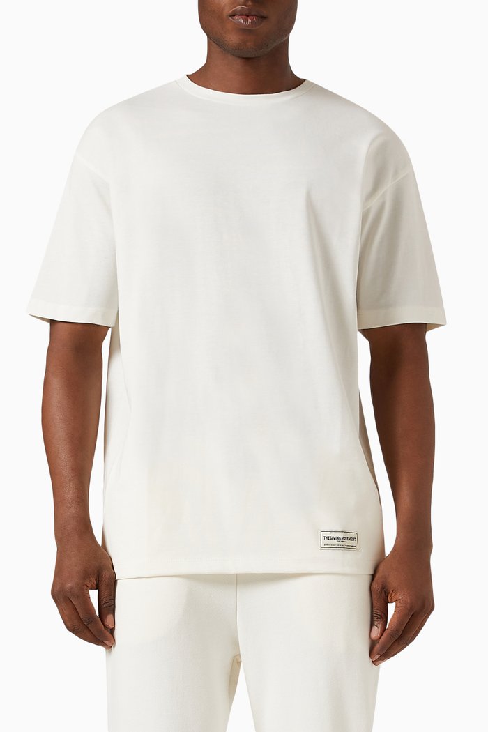

Oversized Graphic Logo-print T-shirt in Cottonsey100©, Neutral