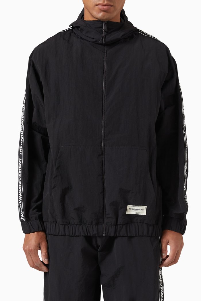 

Logo-tape Jacket in Re-shell100©, Black