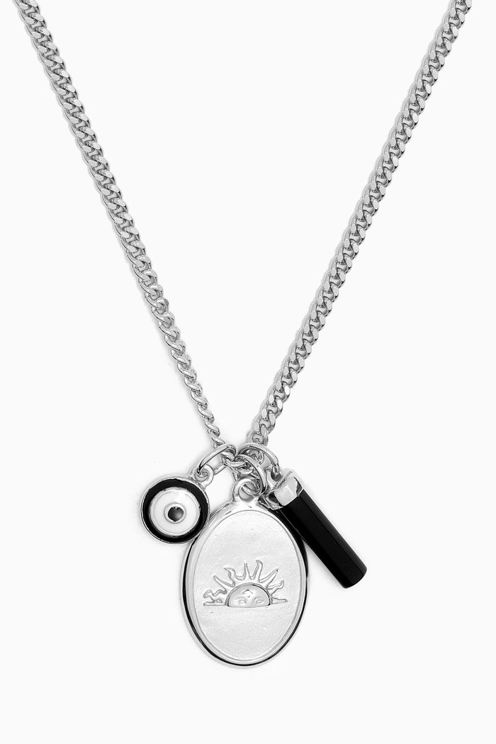 

Dawn Trilogy Pendant Necklace in Sterling Silver, Black