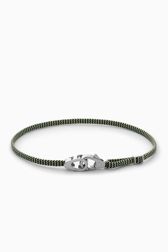 

Caden Pull Bracelet in Sterling Silver, Green