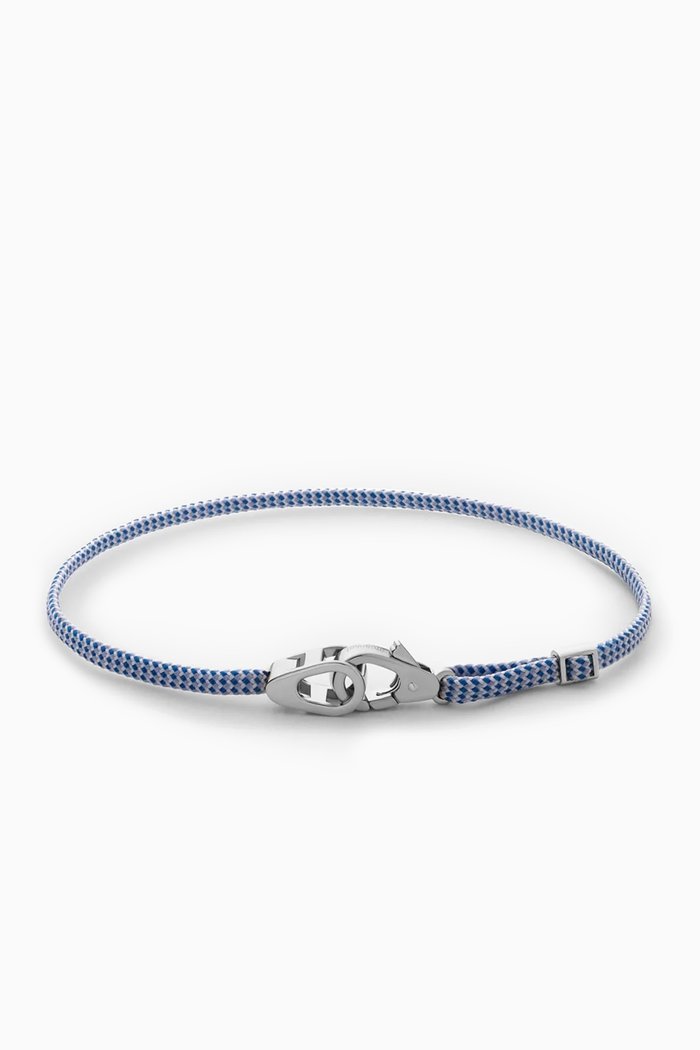 Caden Pull Bracelet in Sterling Silver, Blue