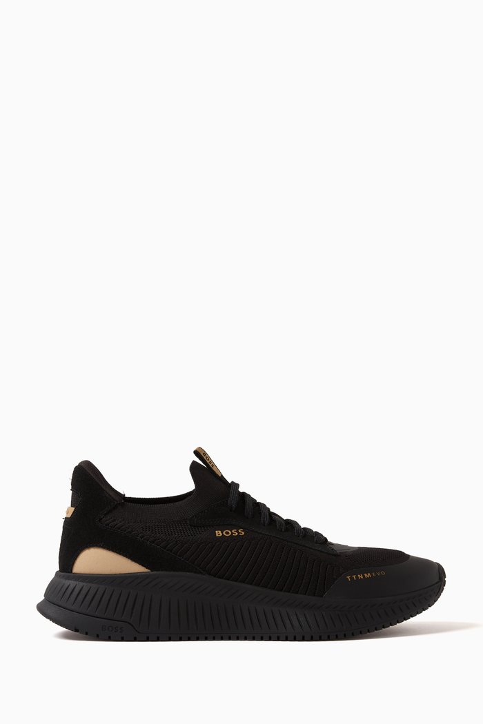 

Evo Slon Sock Sneakers in Recycled Knit, Black