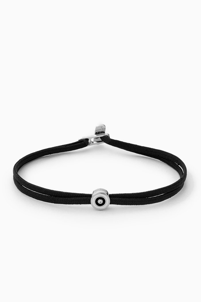 

Opus Rope Bracelet in Sterling Silver & Nylon, Black