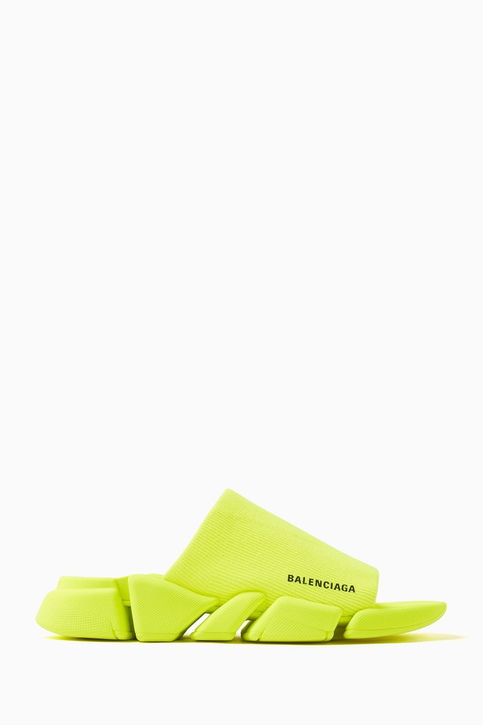 

Speed 2.0 Slide Sandals in Recycled Knit, Yellow