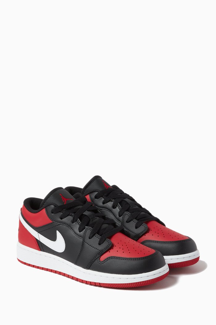 

Bred Toe Air Jordan 1 Low-top Sneakers in Leather, Multicolour