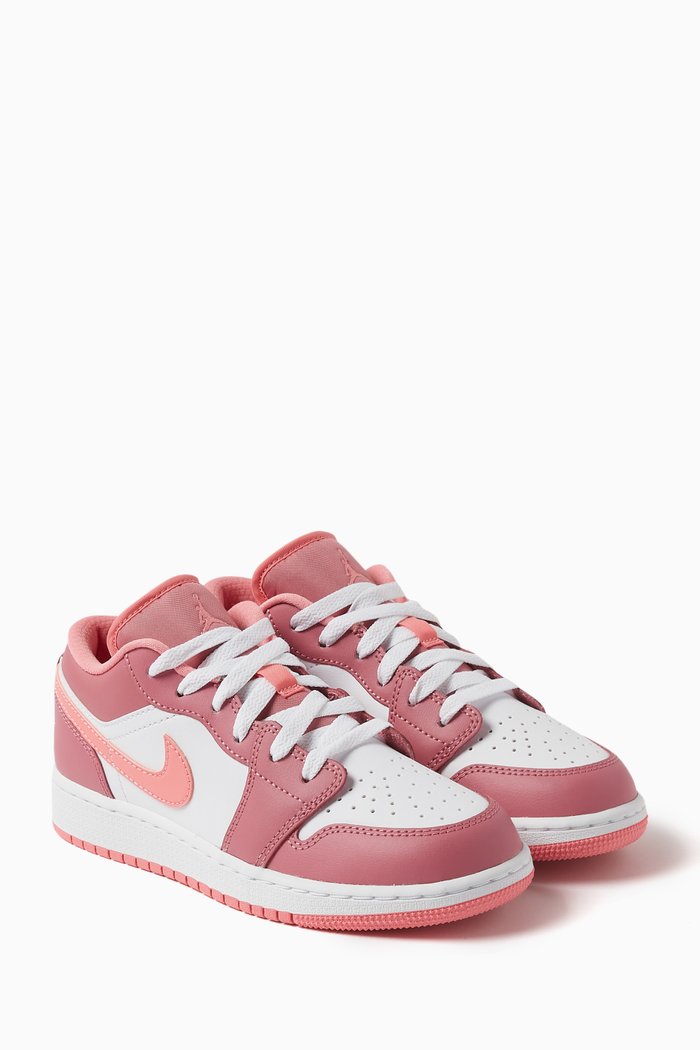 

Air Jordan 1 Low-top Sneakers in Leather, Pink