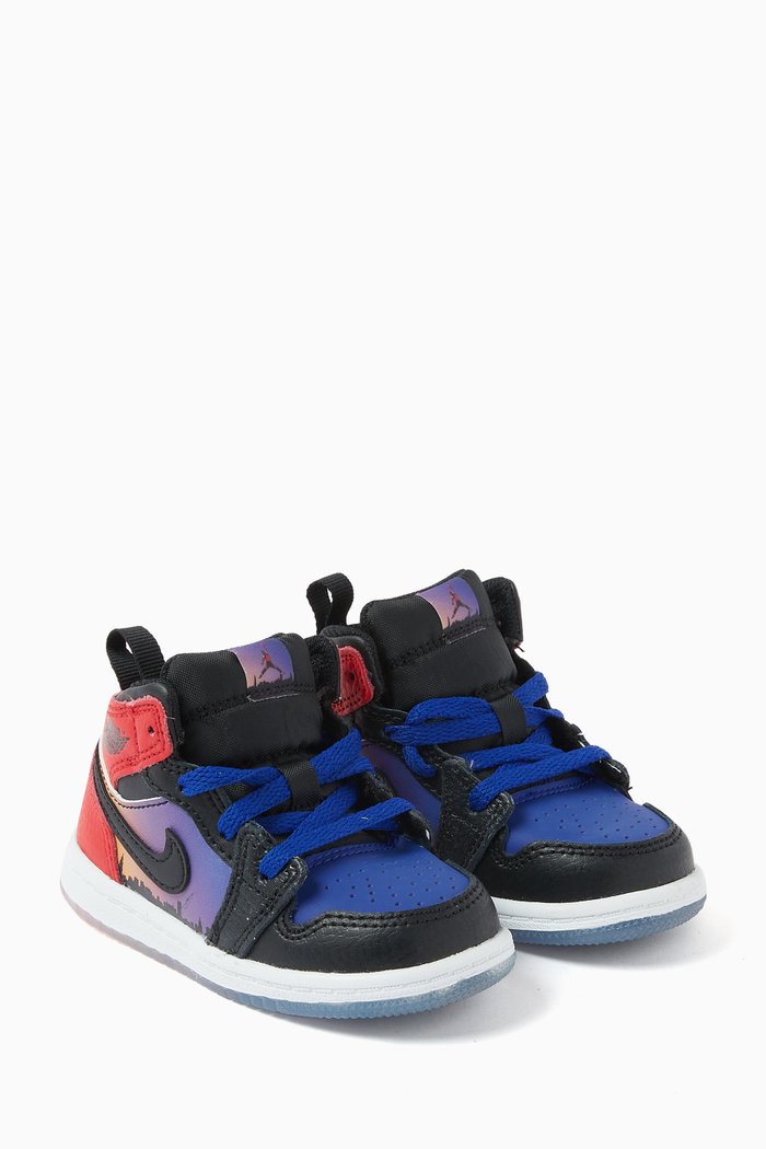 

Air Jordan 1 Mid SS Sneakers in Leather, Multicolour