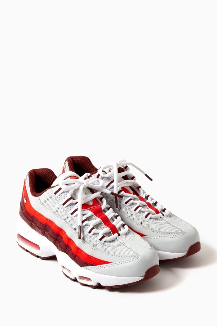 

Air Max 95 Sneakers in Leather & Textile, Red
