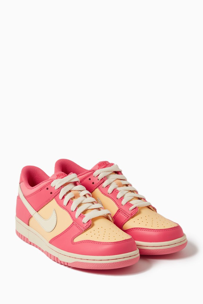 Dunk Low-top Sneakers in Smooth Leather, Multicolour
