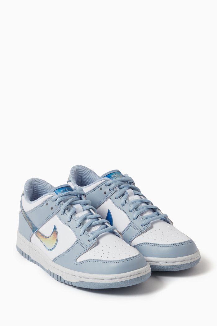 Dunk Low-top Sneakers in Smooth Leather, Grey