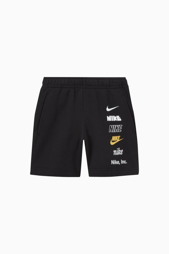 

Multi Logo Shorts in Cotton Blend, Black