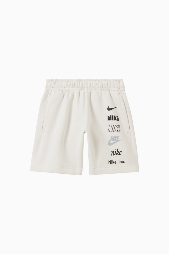 Multi Logo Shorts in Cotton Blend, Neutral