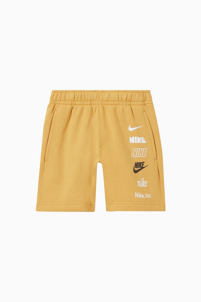 Multi Logo Shorts in Cotton Blend, Brown
