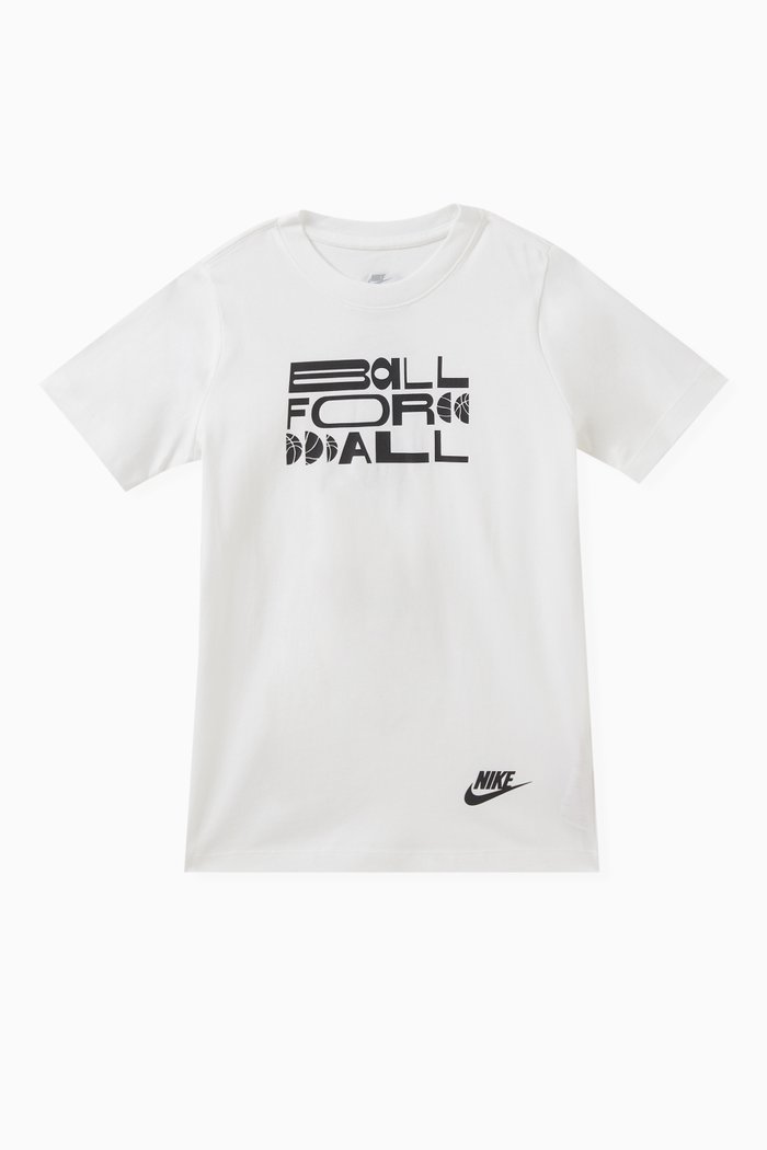 Basketball T-shirt in Cotton Jersey, White