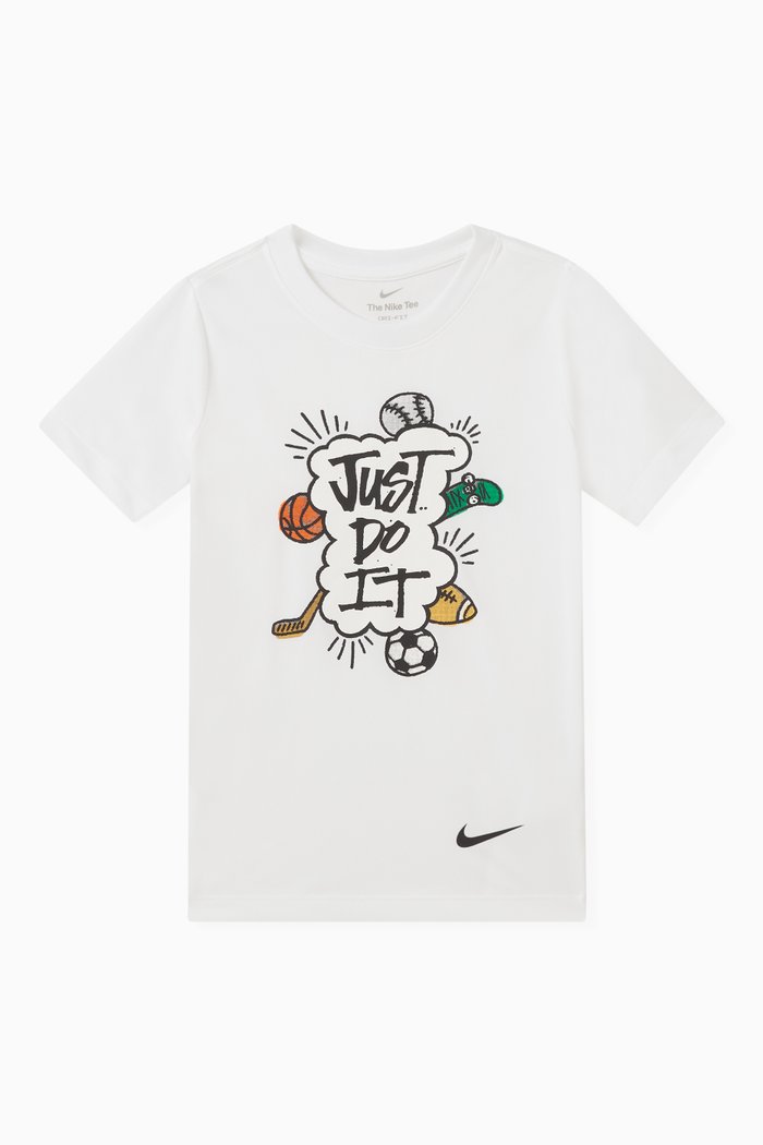 

Dri-FIT Graphic Logo Print T-shirt in Nylon, White