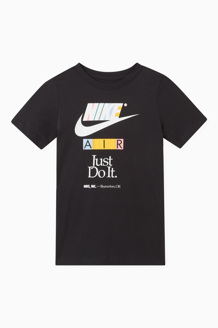 

Graphic Logo Print T-shirt in Cotton, Black