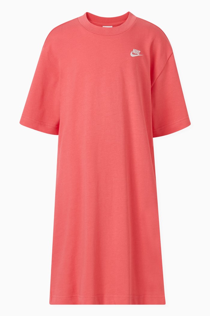 

Logo T-shirt Dress in Cotton, Pink
