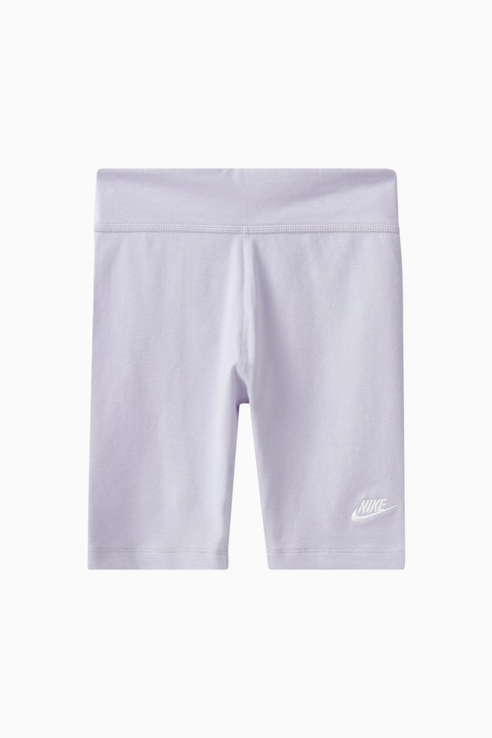

Logo Biker Shorts in Cotton Blend, Purple