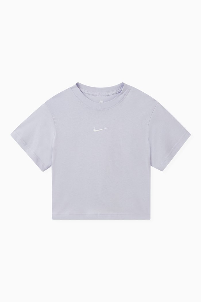 

Essential Logo Boxy T-shirt in Cotton Jersey, Purple